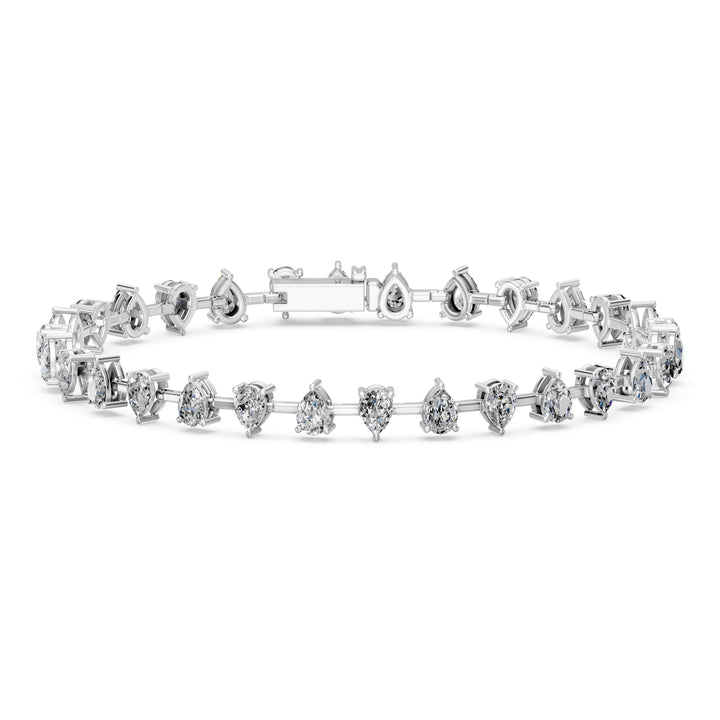 8.79 Carat Pear Cut Diamond Tennis Bracelet VS1 D F White Gold 14k — product image
