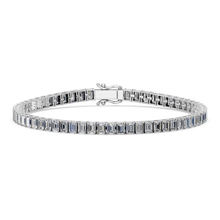 10.5 Carat Emerald Cut Diamond Tennis Bracelet VS1 D F White Gold 14k — product image