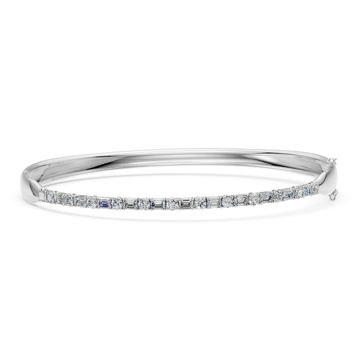 1.6 Carat Round Emerald Cut Diamond Tennis Bracelet VS1 D F White Gold 14k — product image