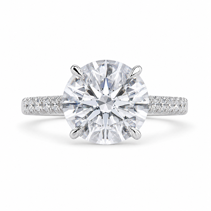 2.00 CT Round Lab-Grown Diamond Hidden Halo Engagement Ring in 14K White Gold – IGI Certified Solitaire Design from Diamond Studio