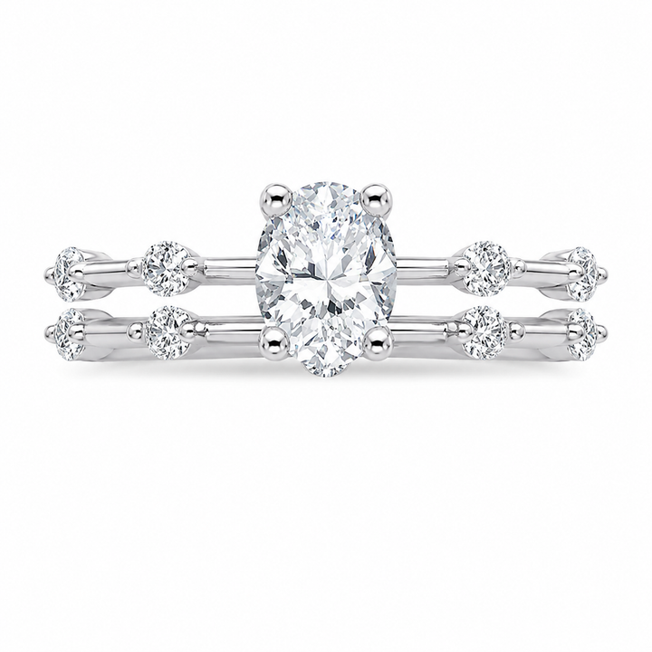 2.00 CT Aimee Lab-Grown Diamond 2PCS Bridal Set in 14K Yellow Gold – Ultra-Thin Modern Wedding Ring Design from Diamond Studio