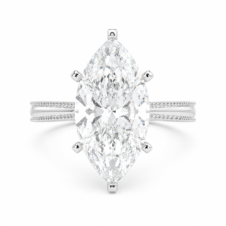 VS1 D Lab Grown Diamond Solitaire Marquise Ring