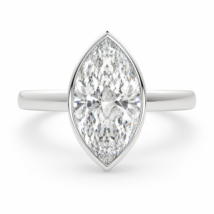 Xenia 2.15 Carat Marquise Cut Halo Pave Solitaire Engagement Ring — product image