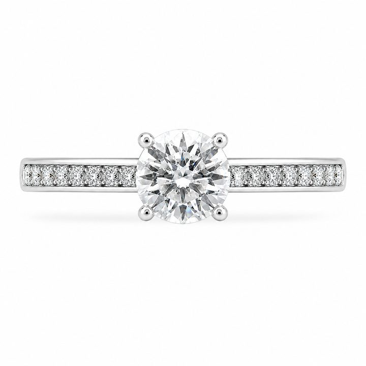 Emilia Lab Grown Round Cut Channel Set Diamond Engagement Ring