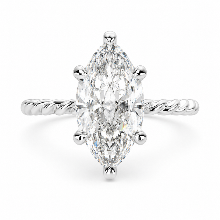 Renata 1 Carat Marquise Cut Solitaire Rope Engagement Ring