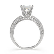 3.75 Carat VS1 D Lab Grown Diamond Pave Emerald Ring