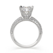 2.75 Carat VS1 D Lab Grown Diamond Pave Princess Ring