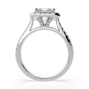 3.4 Carat VS1 D Lab Grown Diamond Halo Pave Emerald Ring