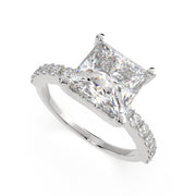 2.35 Carat VS1 D Lab Grown Diamond Side Stone Princess Ring