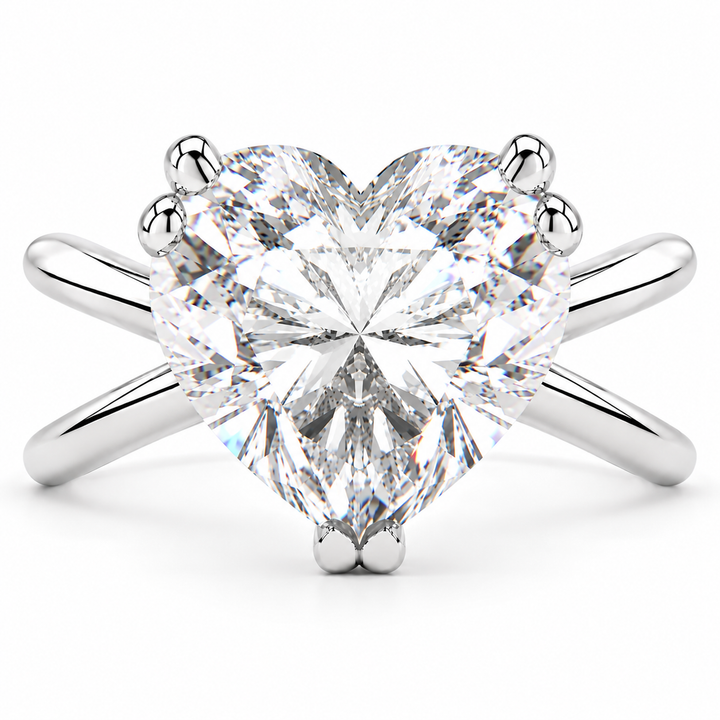 Tatiana 7 Carat Heart Cut Solitaire Split Shank Engagement Ring