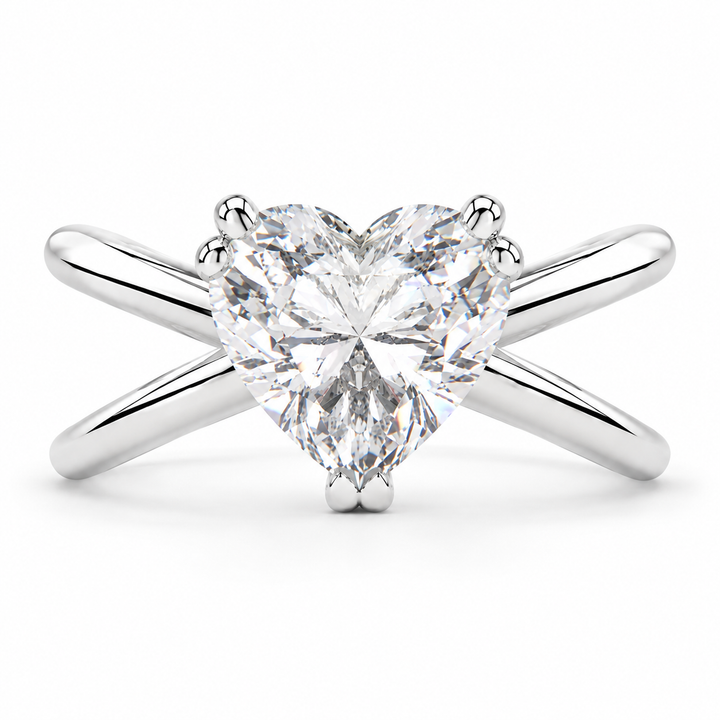 Tatiana 3 Carat Heart Cut Solitaire Split Shank Engagement Ring