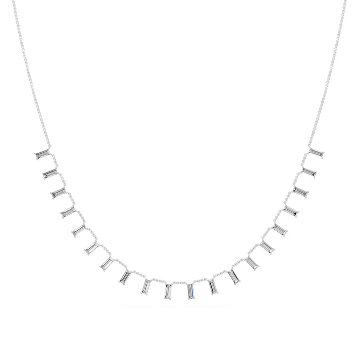 2.2 Ct Baguette Cut Diamond Chain Necklace VS1 D-F White Gold 14k — product image