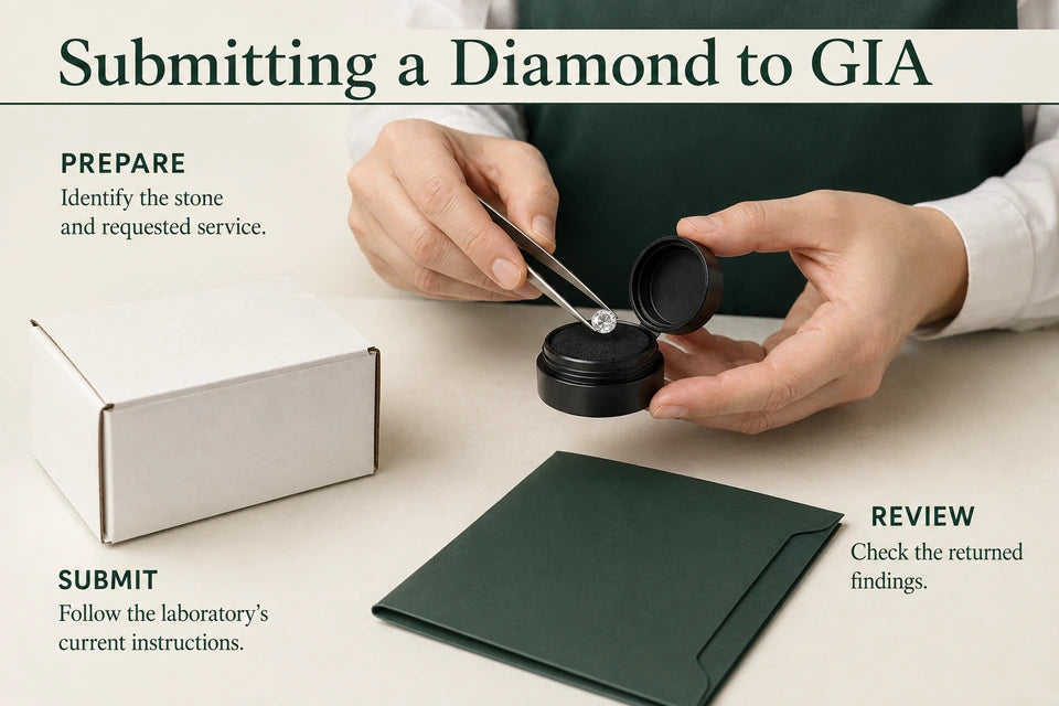 How To Get A Diamond GIA Certified: Identify the stone and requested service. Follow the laboratory’s current instructions.