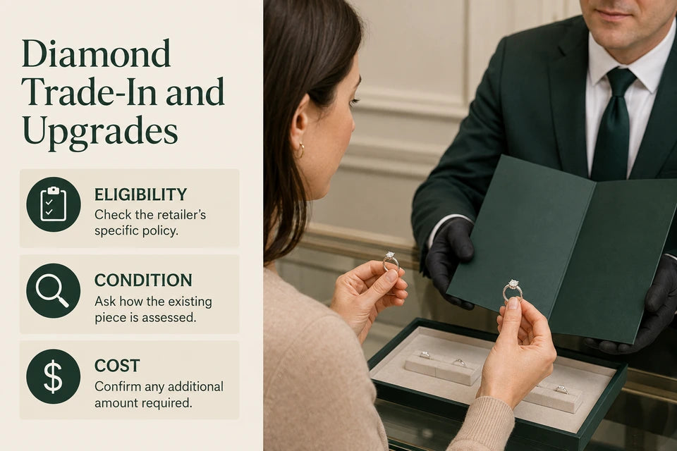 Can You Trade in or Upgrade a Lab-grown Diamond? What Shoppers Should Know: Check the retailer’s specific policy. Ask how the existing piece is assessed.
