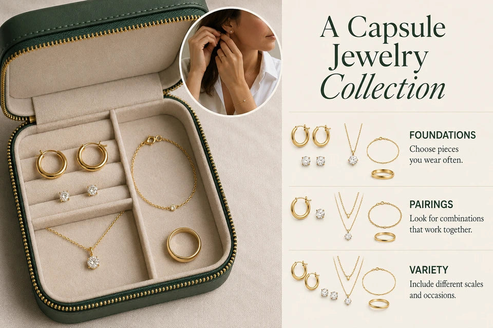 How to Create a Capsule Jewelry Collection: Choose pieces you wear often. Look for combinations that work together.