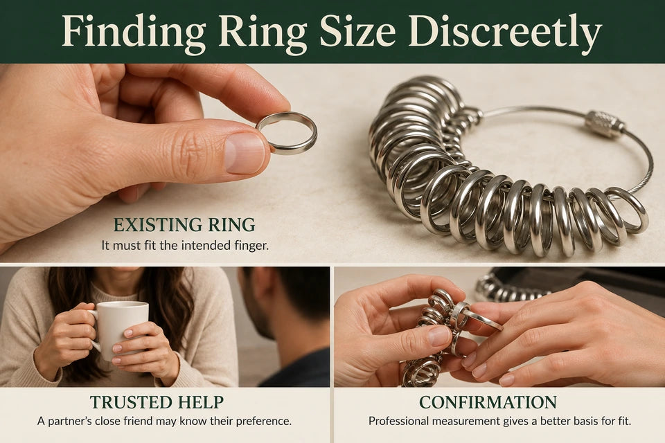 How to Know Ring Size Without Measuring: It must fit the intended finger. A partner’s close friend may know their preference.