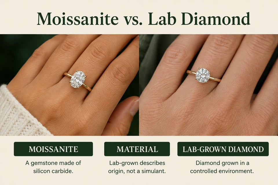 Moissanite vs. Lab Diamond: Moissanite vs. Lab Diamond A gemstone made of silicon carbide.