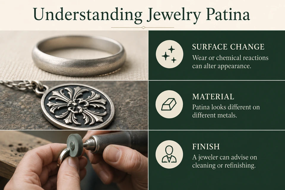 What Is Patina?: Wear or chemical reactions can alter appearance. Patina looks different on different metals.