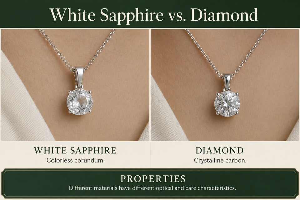 White Sapphire vs. Diamond: White Sapphire vs. Diamond Colorless corundum.