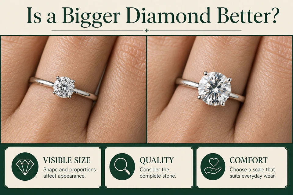 Are Bigger Diamonds Better?: Shape and proportions affect appearance. Consider the complete stone.