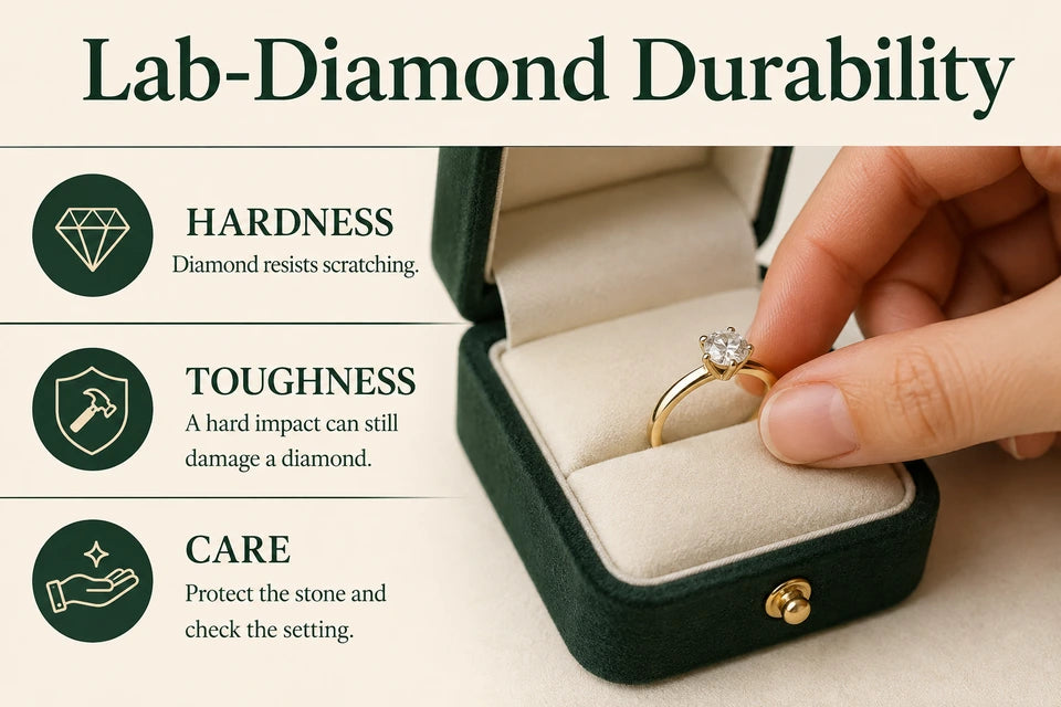 Are Lab Diamonds Durable?: Diamond resists scratching. A hard impact can still damage a diamond.