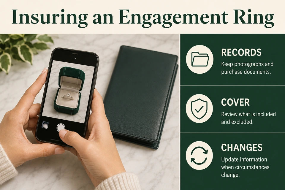 Engagement Ring Insurance Guide: Keep photographs and purchase documents. Review what is included and excluded.