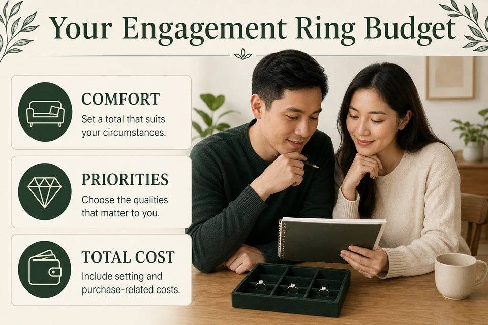 How Much to Spend on an Engagement Ring: Set a total that suits your circumstances. Choose the qualities that matter to you.