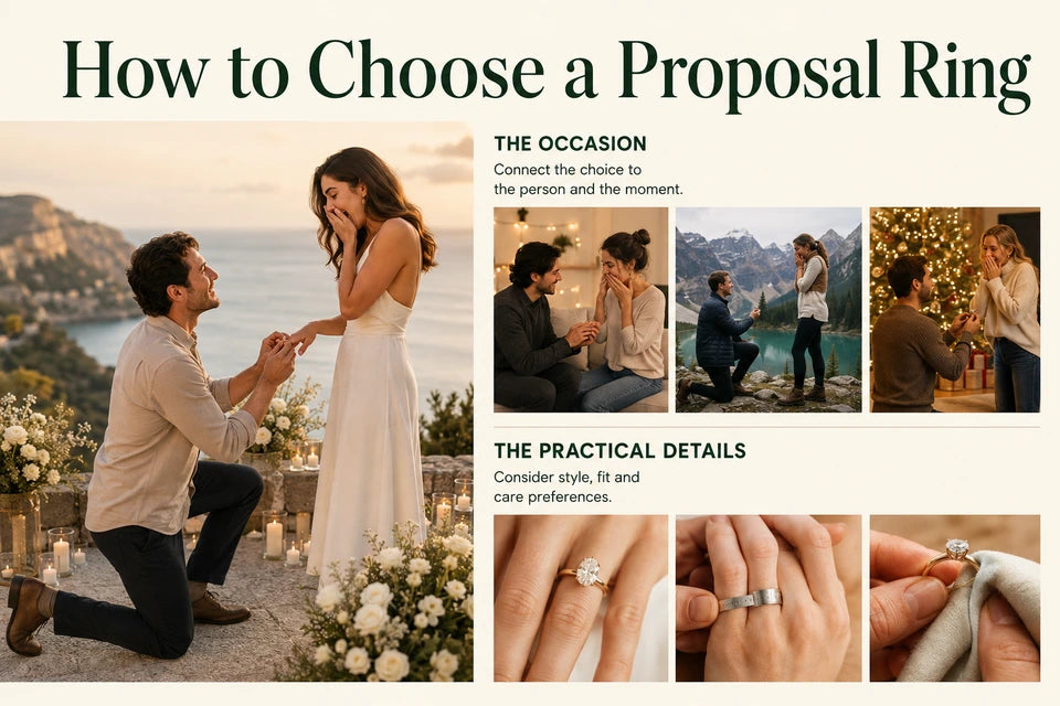 How to Choose a Proposal Ring: Connect the choice to the person and the moment. Consider style, fit and care preferences.