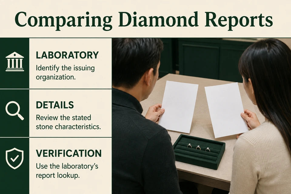IGI vs GIA Diamond Reports: Identify the issuing organization. Review the stated stone characteristics.
