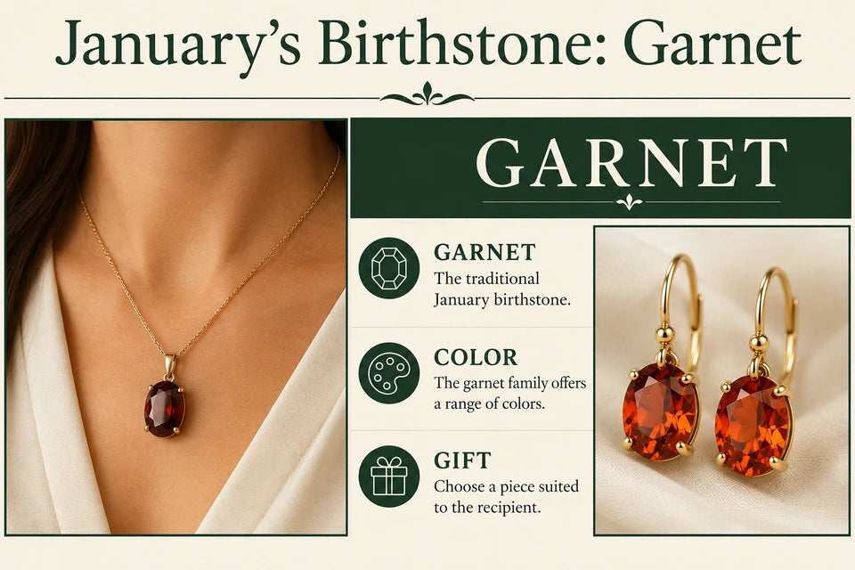 January Birthstone Guide: The traditional January birthstone. The garnet family offers a range of colors.