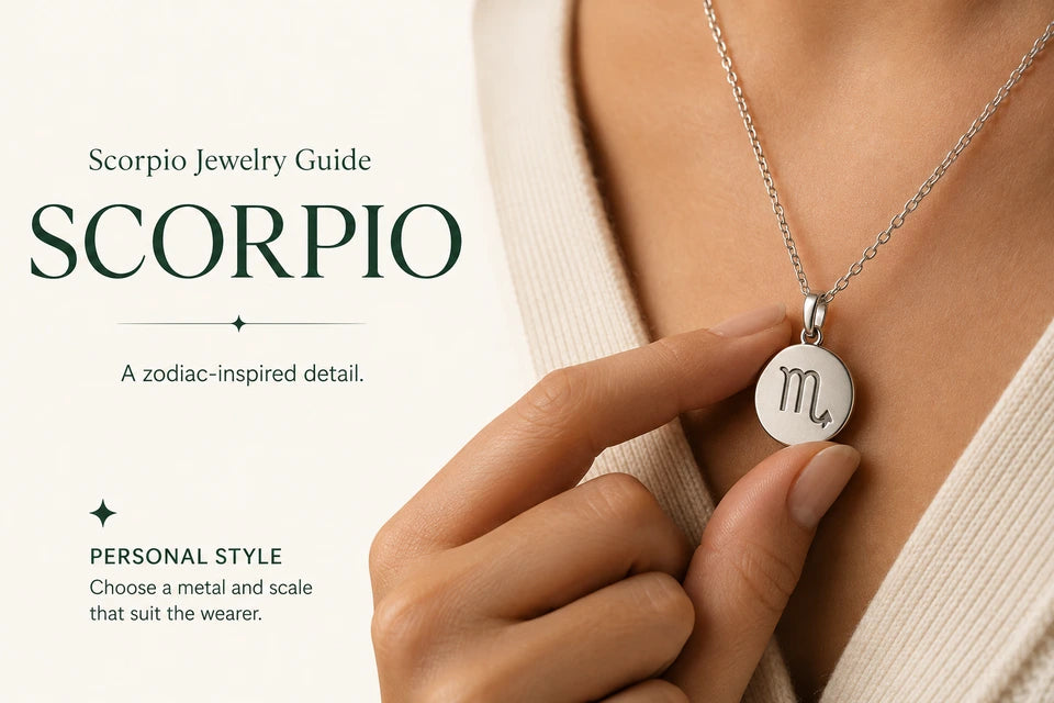 Scorpio Jewelry Guide: A zodiac-inspired detail. Choose a metal and scale that suit the wearer.