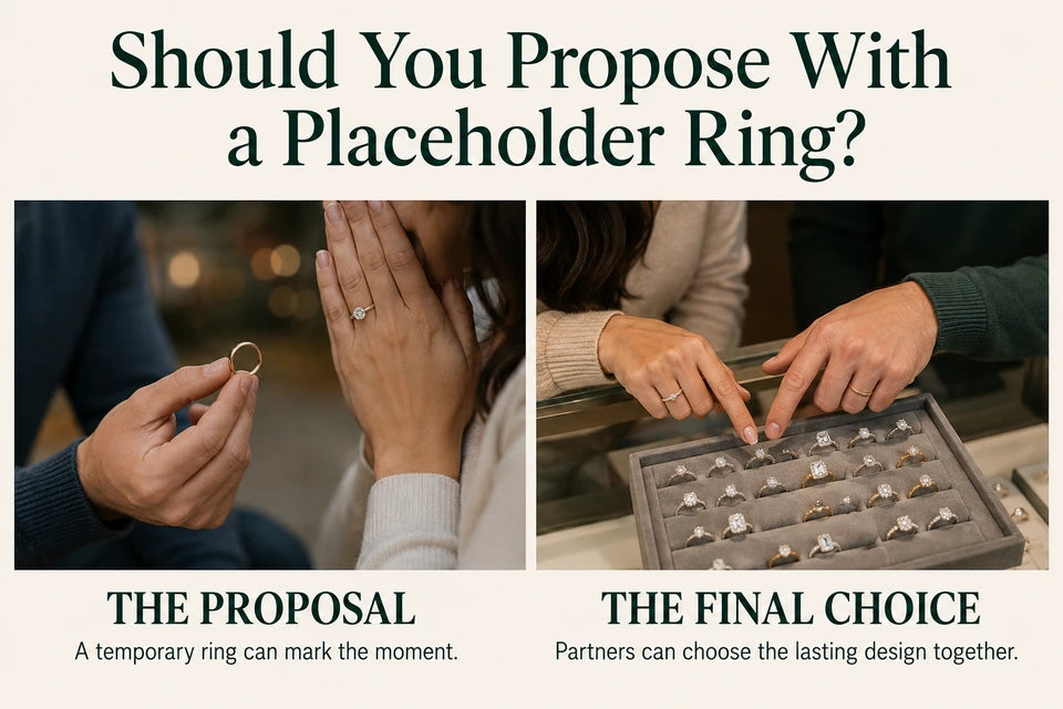 Should You Propose With a Placeholder Ring?: A temporary ring can mark the moment. Partners can choose the lasting design together.