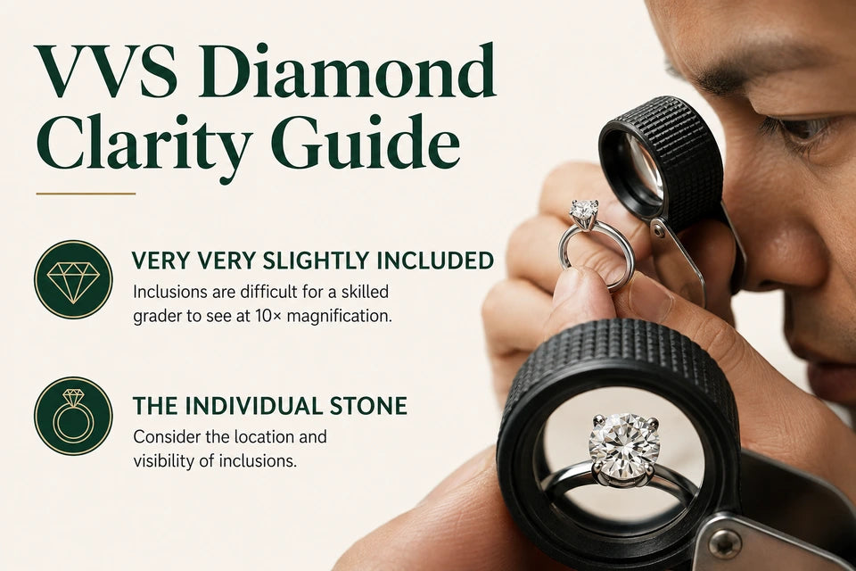 VVS Diamond Clarity Guide: Inclusions are difficult for a skilled grader to see at 10× magnification. Consider the location and visibility of inclusions.
