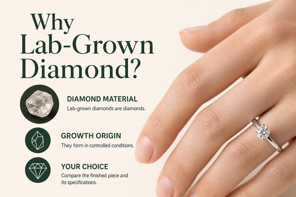 Why Lab-Grown Diamond?: Lab-grown diamonds are diamonds. They form in controlled conditions.
