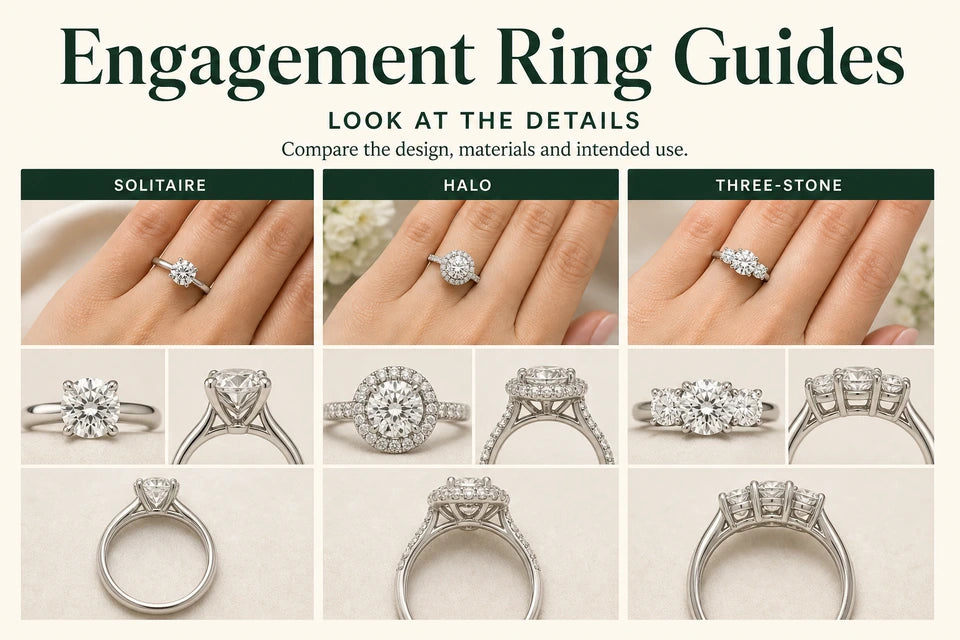 Engagement Ring Guides: Compare the design, materials and intended use.