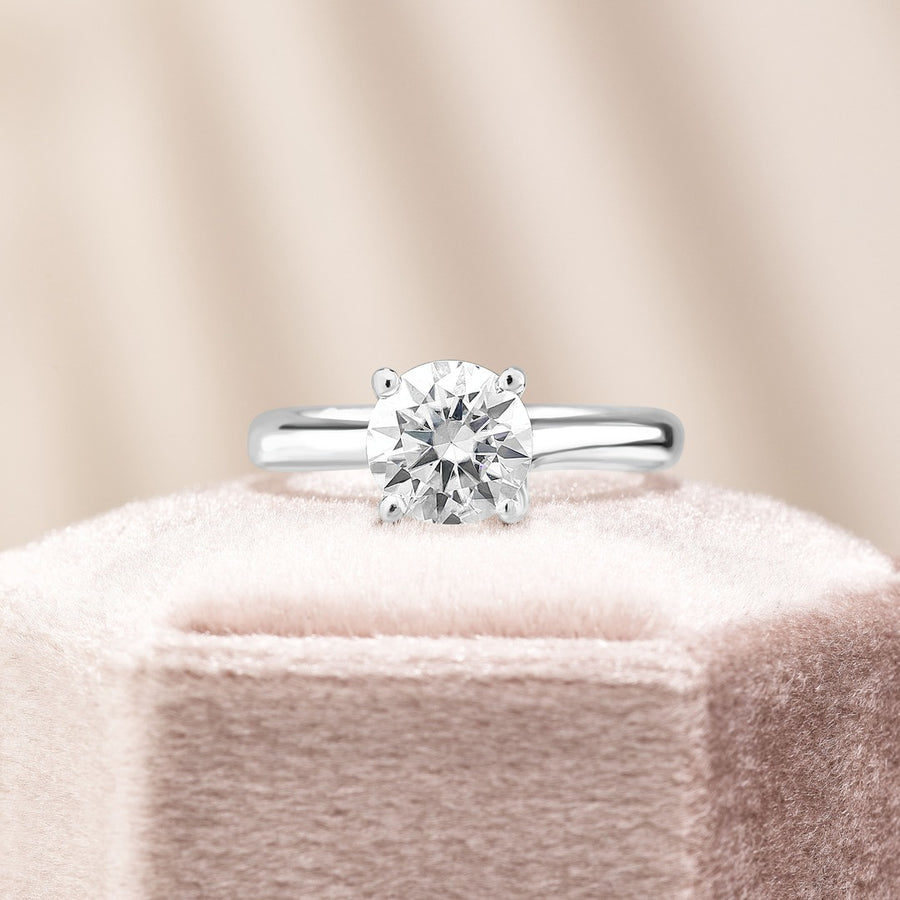 Isabella 3 ct Lab Grown Round Cut Classic 4 Prong Diamond Engagement Ring