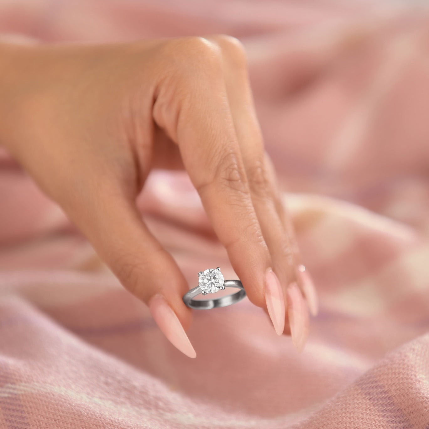 Isabella 3 ct Lab Grown Round Cut Classic 4 Prong Diamond Engagement Ring