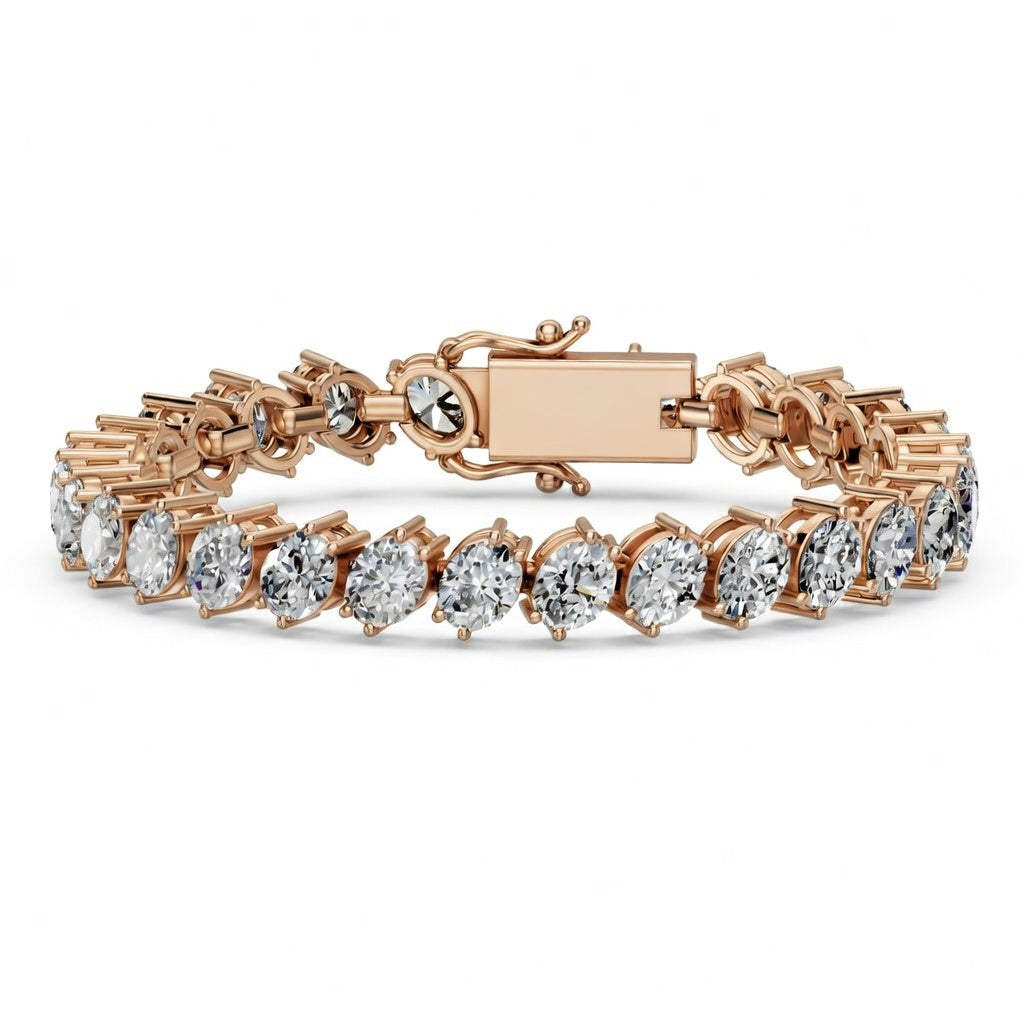 11.09 Carat Oval Cut Diamond Tennis Bracelet VS1 D F White Gold 14k