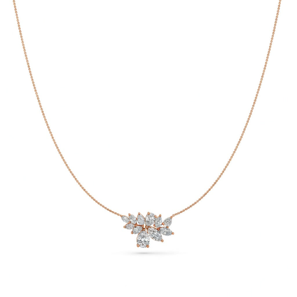 2.4 Ct Pear Marquise Cut Diamond Pendant Necklace VS1 D-F White Gold 14k