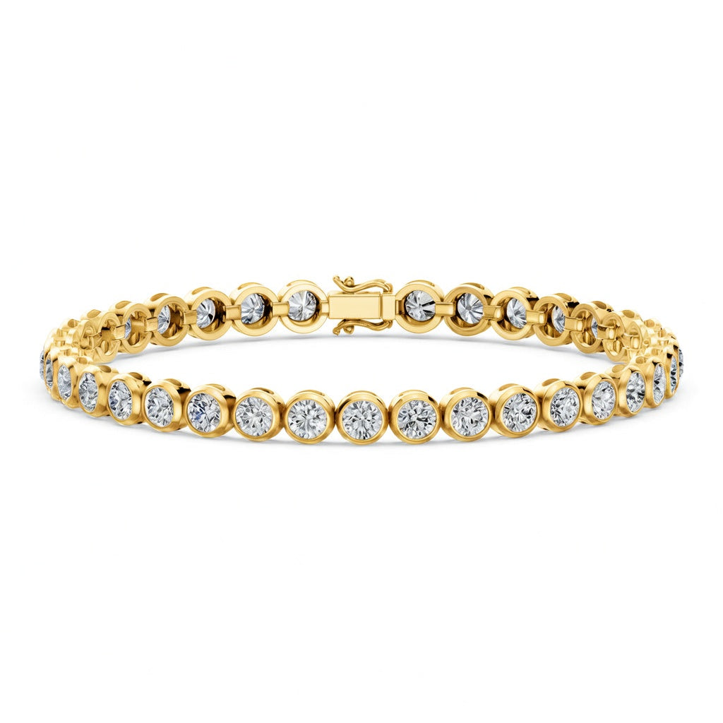 5.1 Carat Round Cut Diamond Tennis Bracelet VS1 D F White Gold 14k