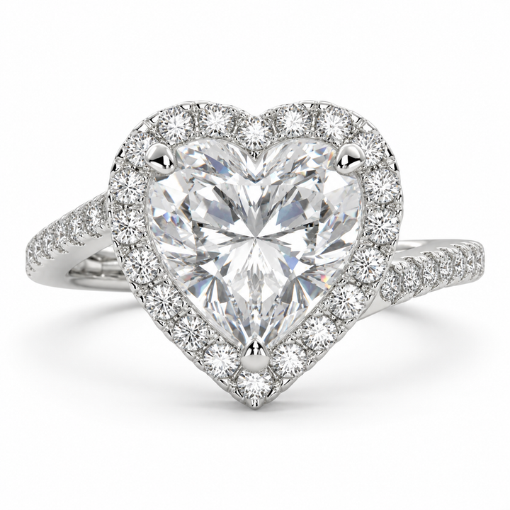 Paloma 2.35 Carat Heart Cut Pave Halo Engagement Ring