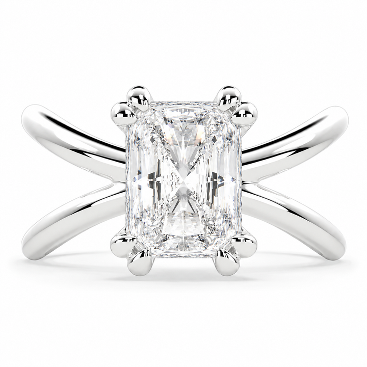 Tatiana 2 Carat Radiant Cut Solitaire Split Shank Engagement Ring