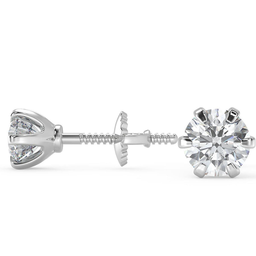3.5 Ct Round Cut Victorian Stud Diamond Earrings VS1 D Screw Back