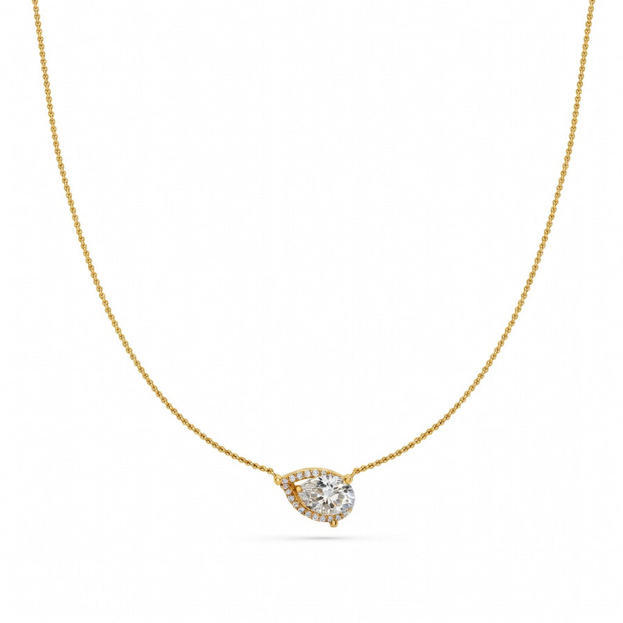 2 Ct Pear Cut Diamond Pendant Necklace VS1 D-F White Gold 14k