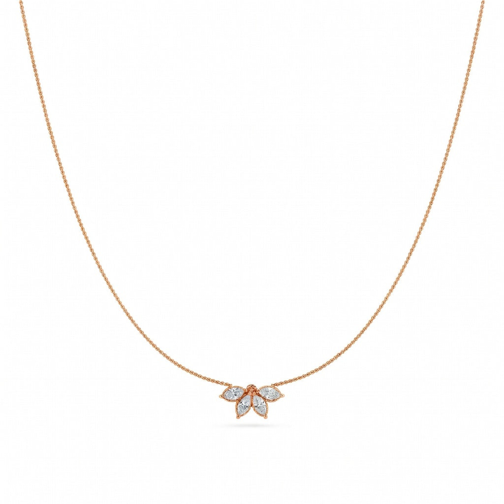 1 Ct Marquise Pear Cut Diamond Pendant Necklace VS1 D-F White Gold 14k