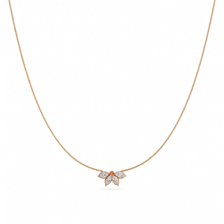 1 Ct Marquise Pear Cut Diamond Pendant Necklace VS1 D-F White Gold 14k