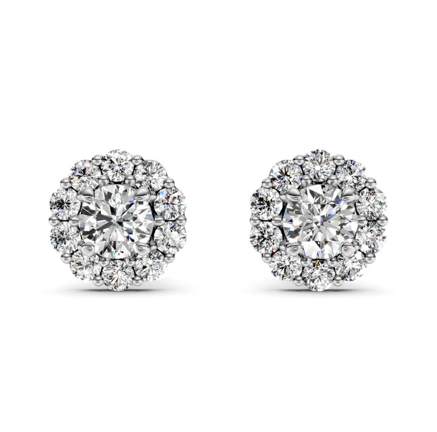 1.4 ct Round Cut Stud Prong Butterfly Diamond Earrings VS1 D White Gold 14k