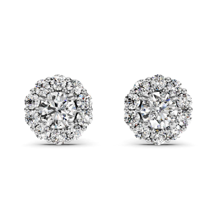 1.4 ct Round Cut Stud Prong Butterfly Diamond Earrings VS1 D White Gold 14k — product image