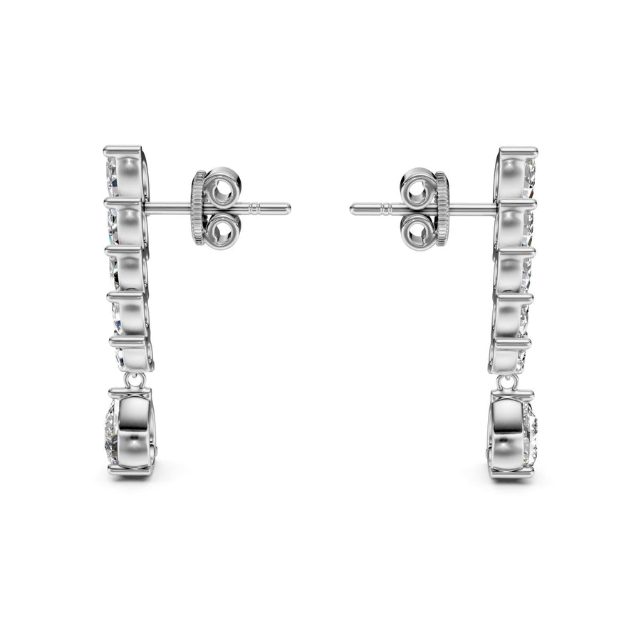 2.2 ct Marquise Pear Cut Dangle/Drop Prong Diamond Earrings VS1 D White Gold 14k