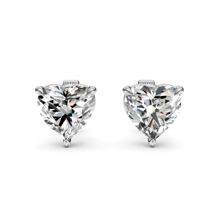 3 ct Heart Cut Stud Solitaire Butterfly Diamond Earrings VS1 D White Gold 14k — product image
